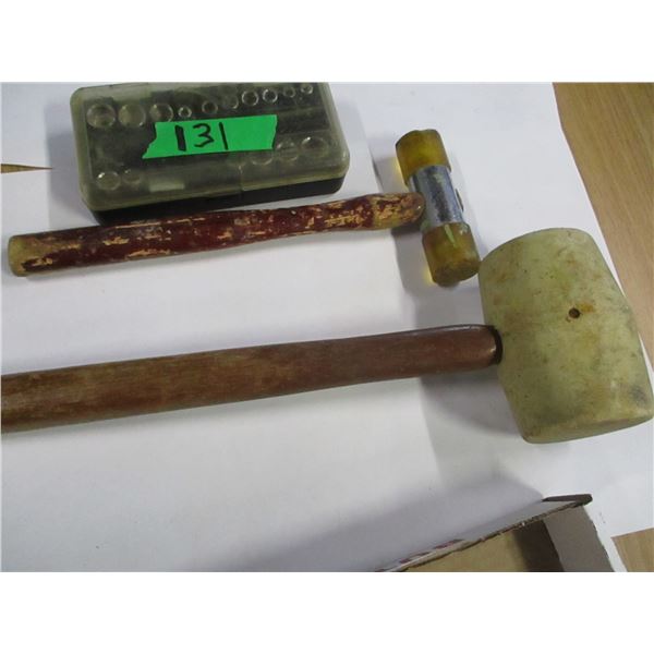 SMALL SOCKET SET, RUBBER MALLET & PLASTIC HAMMER