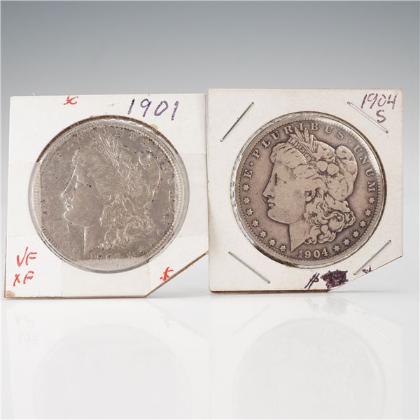 2pc 1901 and 1904-O Morgan Silver Dollars