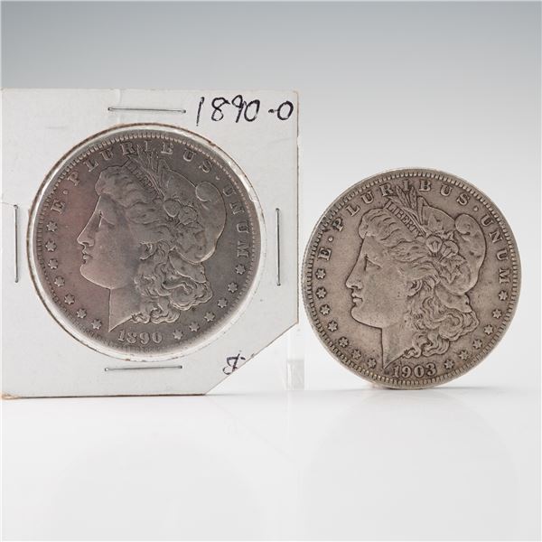 2pc 1903 & 1890-O Morgan Silver Dollars