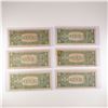 Image 2 : 6pc 1957 U.S. Silver Certificate One Dollar Notes