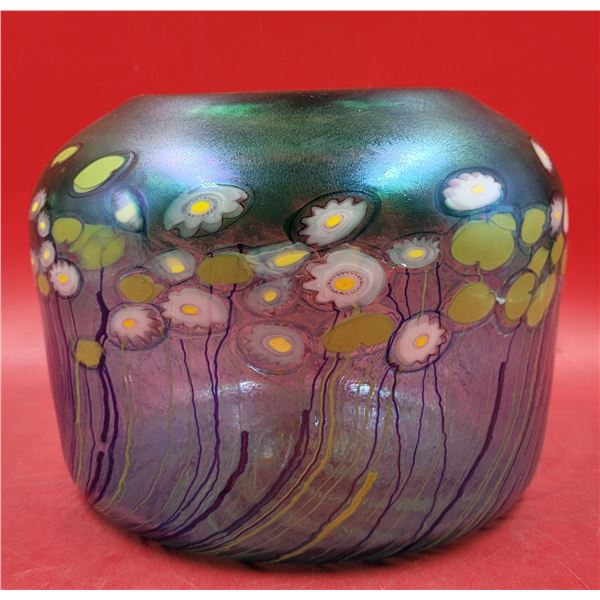 Iridescent Art Glass Vase