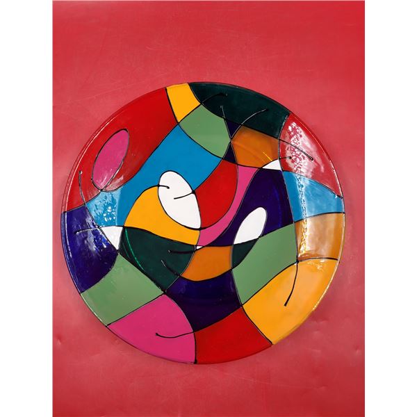 Abstract Art Glass Plate