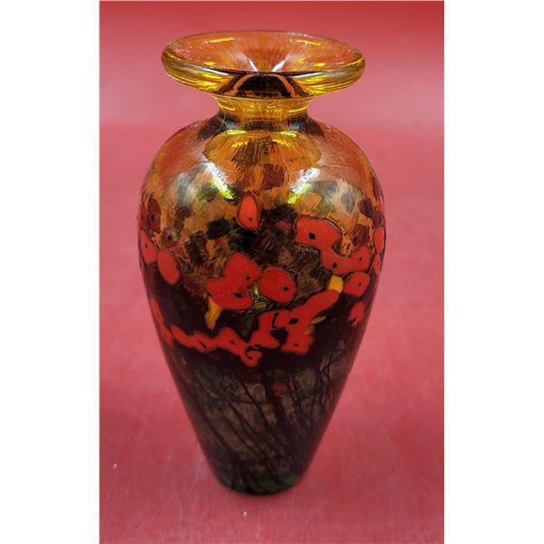 Amber Art Glass Vase