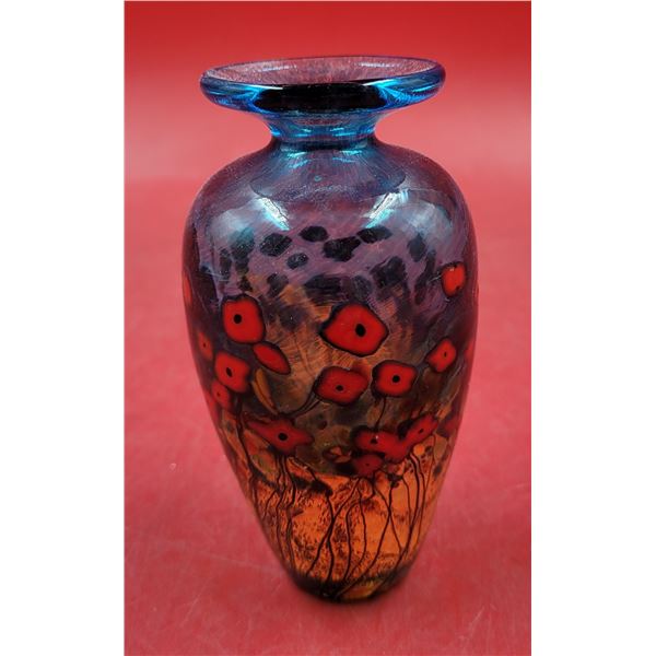 Blue Art Glass Vase