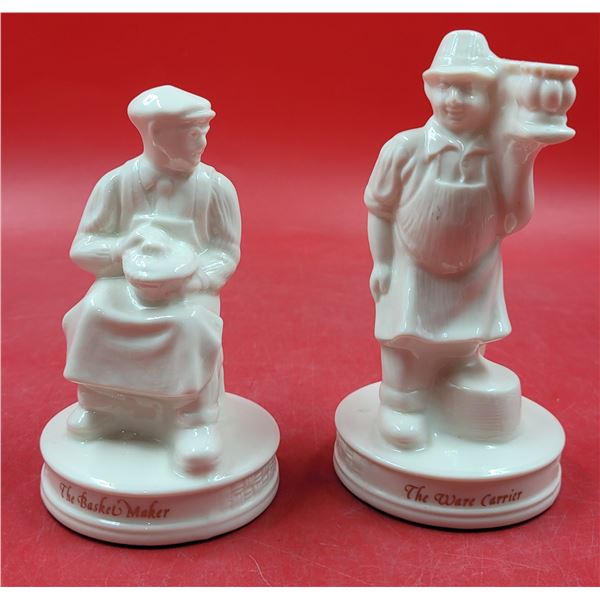 2 Ceramic The Basket Maker & The Ware Carrier Figurines