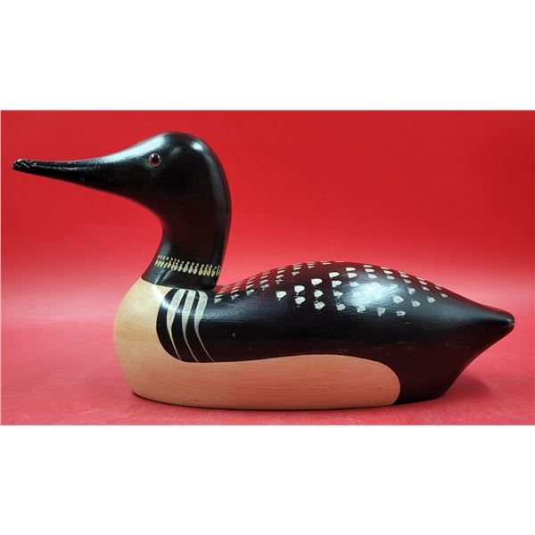 Hand-Carved Wooden Common Loon by Jim Harknett
