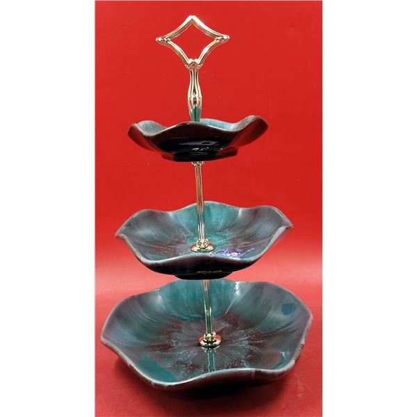 Blue Mountain Pottery 3-Tier Appetizer Stand