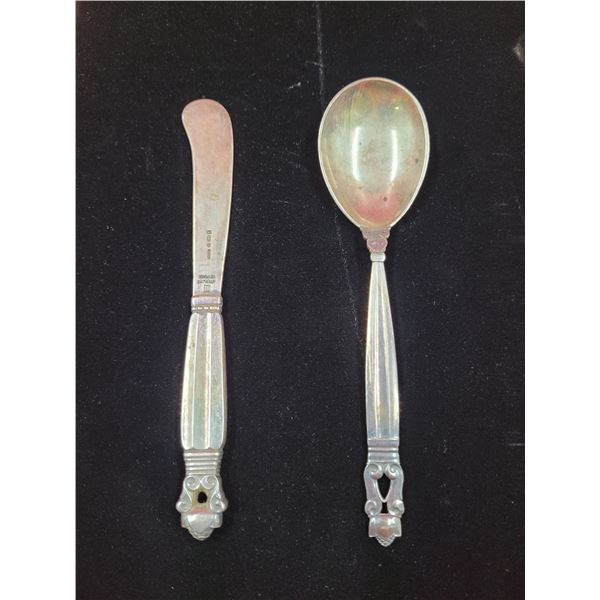 Sterling Silver Knife & Spoon Made in Denmark
