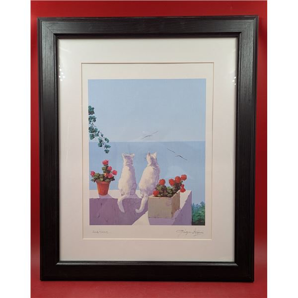 Framed & Signed Cat Print by Giorgio Zuppini