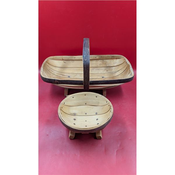 Handmade Wooden Basket & Bowl Made in England