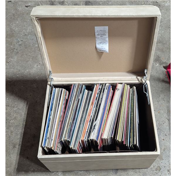 Storage Ottoman w/ Assorted Vinyl Records