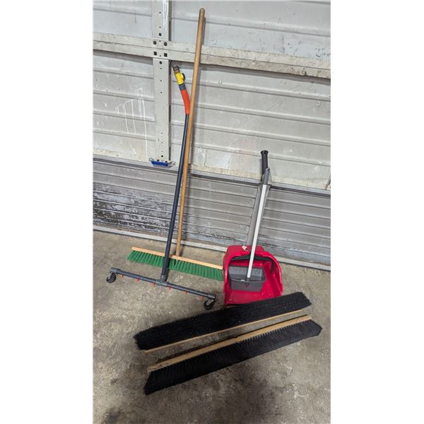 Push Broom, Dustpans, & Hose Attachment