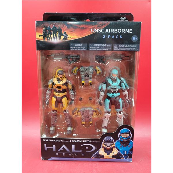 Sealed McFarlane Toys Halo Reach UNSC Airborne Spartan Mark V & Spartan Hazop 2-Pack