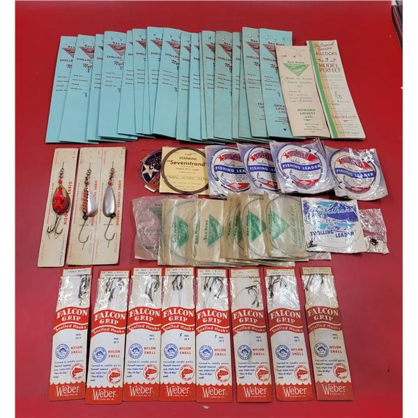 Fishing Supplies Lot w/ Hooks, Nylon Filament, & More