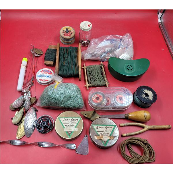 Fishing Supplies Lot w/ Twine, Lures, & More