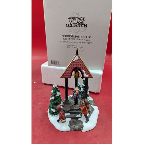 Department 56 Hand-Painted Porcelain "Christmas Bells" Figurine