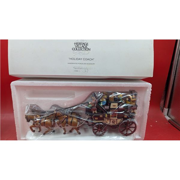 Department 56 Hand-Painted Porcelain "Holiday Coach" Figurine