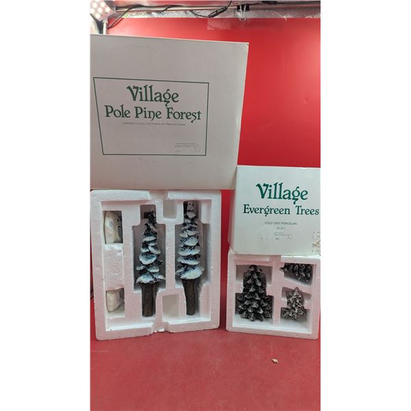 Lot of Department 56 Winter Village Trees