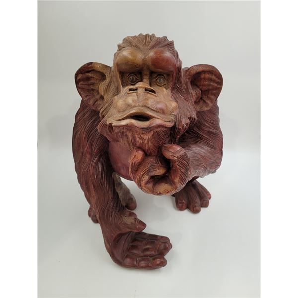 Wooden Carved Monkey Statue