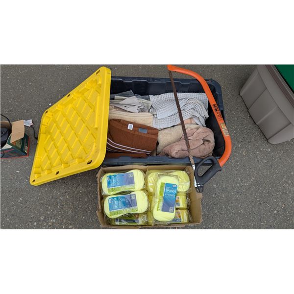 Towel Lot, Sponges Box and Hack Saw
