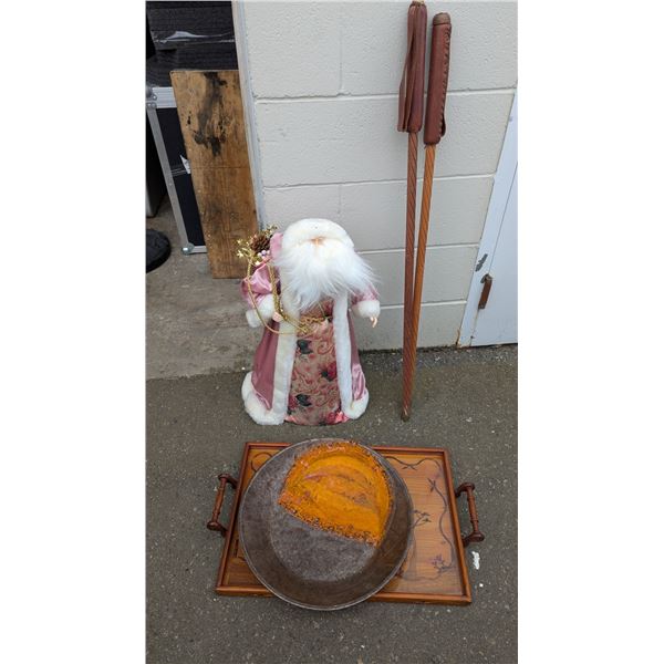 Santa with his serving tray and Wanking Sticks