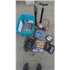 Image 1 : HP printer, Bike pumps, spotlight , car battery booster lot