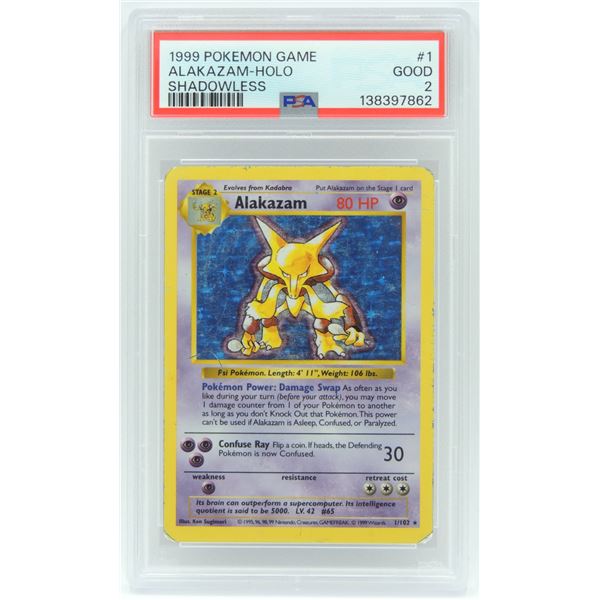 #2  PSA 2 1999 Pokémon Alakazam Holo Shadowless
