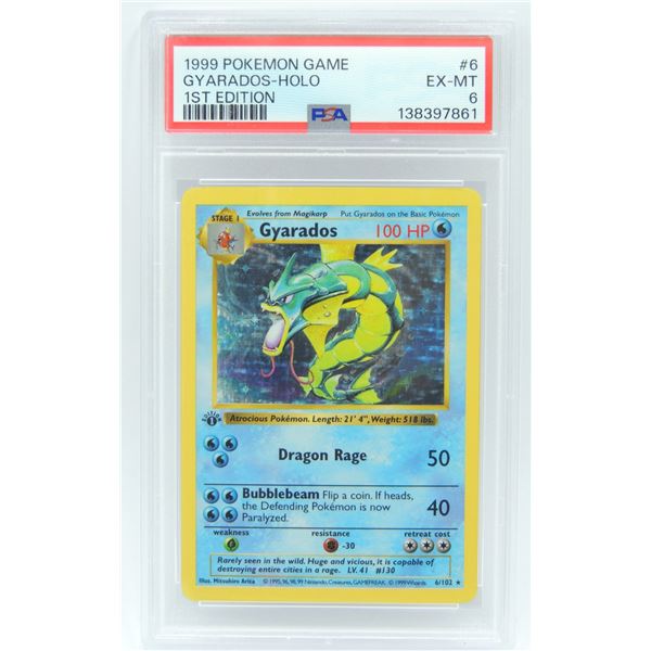 #6 PSA 6 1999 Pokémon Gyarados Holo 1st Edition #6