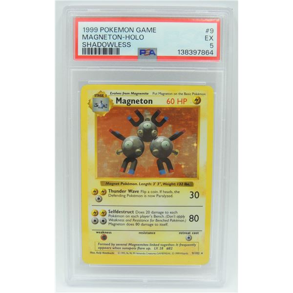 #9 PSA 5 1999 Pokémon Magneton Holo Shadowless
