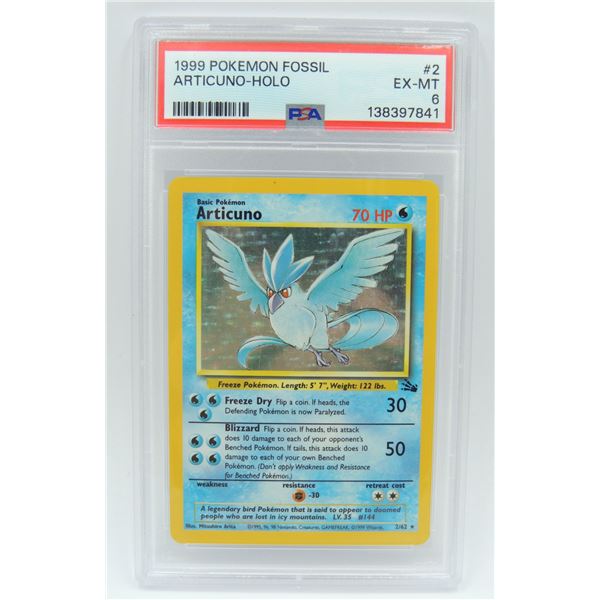 #17 PSA 6 1999 Pokémon Fossil Articuno Holo #2
