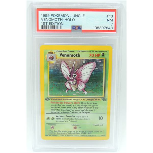 #29 PSA 7 1999 Pokémon Jungle Venomoth Holo 1st Ed