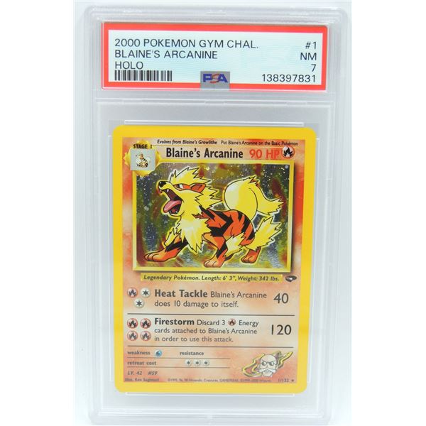 #32 PSA 7 2000 Pokémon Gym Chal Blaine's Arcanine