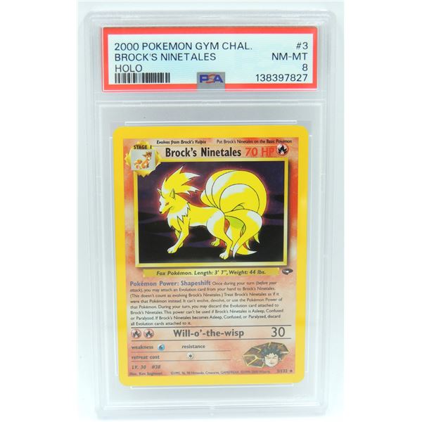 #33 PSA 8 2000 Pokémon Gym Chal Brock's Ninetales