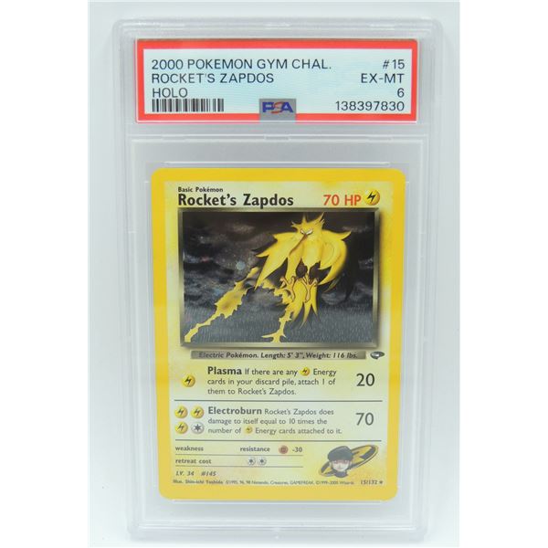 #40 PSA 6 2000 Pokémon Gym Chal Rocket's Zapdos