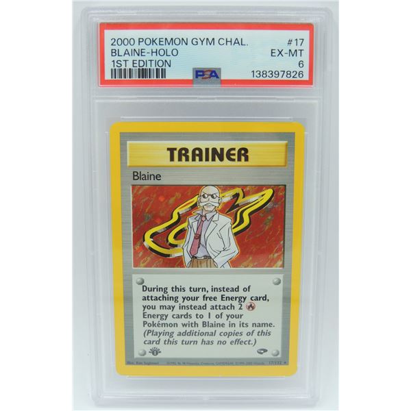 #42 PSA 6 Pokémon Gym Chal Trainer Blaine Holo