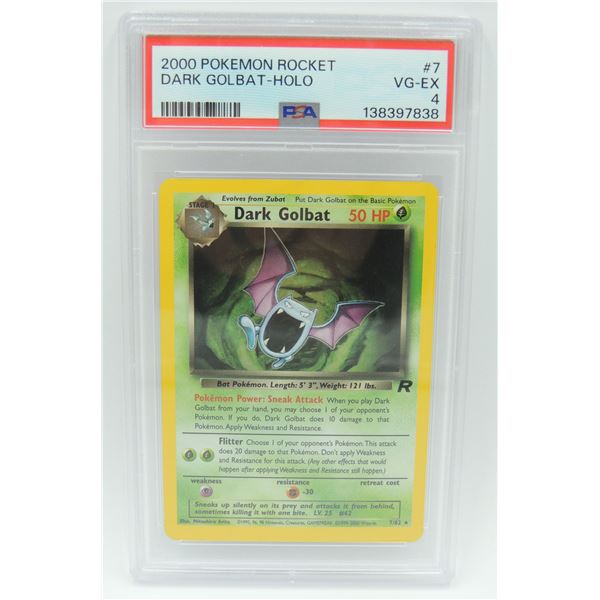 #46 PSA 4 2000 Pokémon Rocket Dark Golbat Holo #7