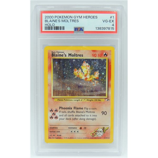 #50 PSA 4 Pokémon Gym Heroes Blaine's Moltres #1