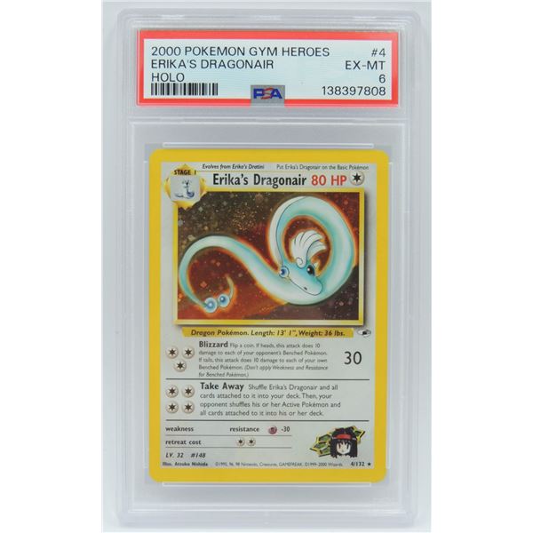 #53 PSA 6 Pokémon Gym Heroes Erika's Dragonair #4