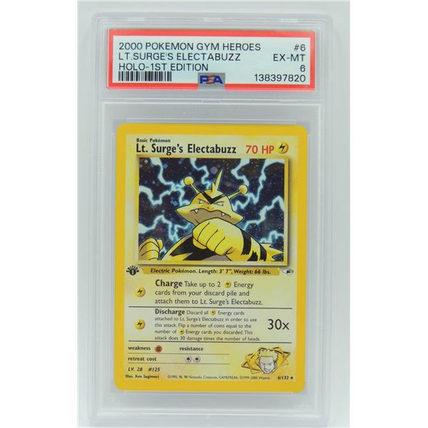 #55 PSA 6 Pokémon Gym Heroes Lt Surge's Electabuzz