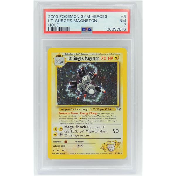 #56 PSA 7 Pokémon Gym Heroes Lt Surge's Magneton