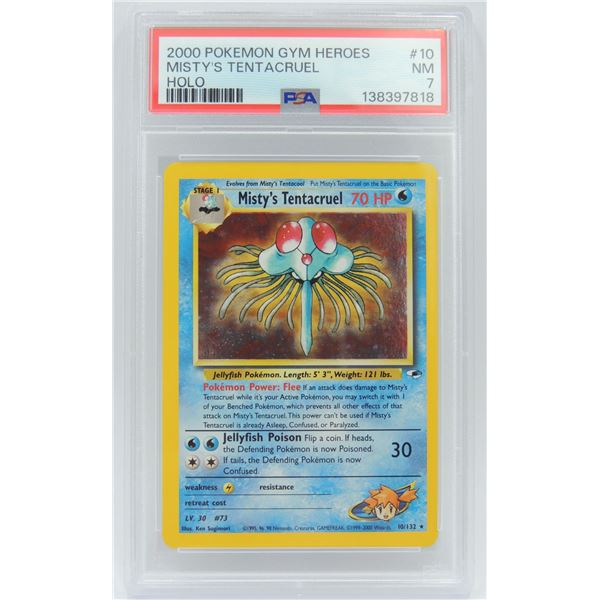 #58 PSA 7 Pokémon Gym Heroes Misty's Tenacruel #10