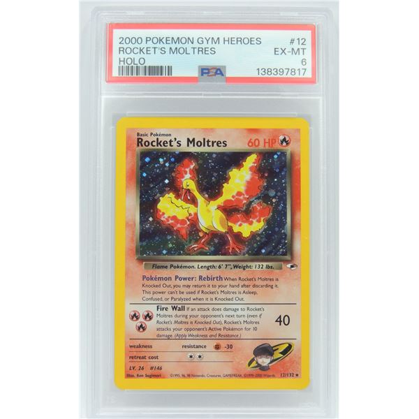 #60  PSA 6 Pokémon Gym Heroes Rocket's Moltres
