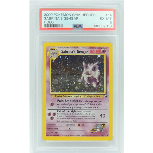 #61 PSA 6 Pokémon Gym Heroes Sabrina's Gendar #14