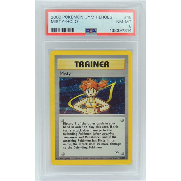 #62 PSA 8 Pokémon Gym Heroes Trainer Misty Holo