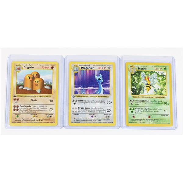 #77 Pokémon Lot 1999 Dugtrio Dragonair Beedrill