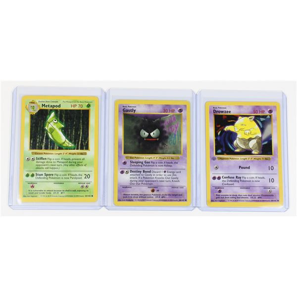 #88 Pokémon Lot 1999 Gastly Drowzee Metapod