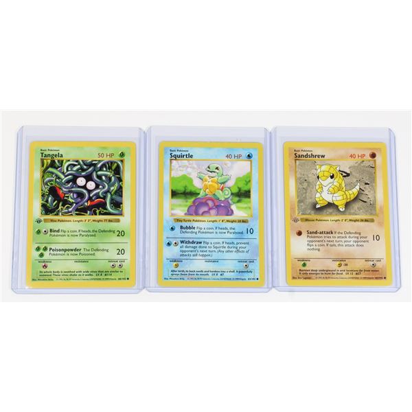 #92 Pokémon Lot 1999 Tangela Squirtle Sandshrew