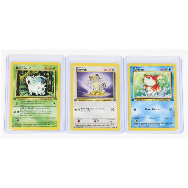 #115 Pokémon Jungle 1999 Goldeen Meowth Nidoran