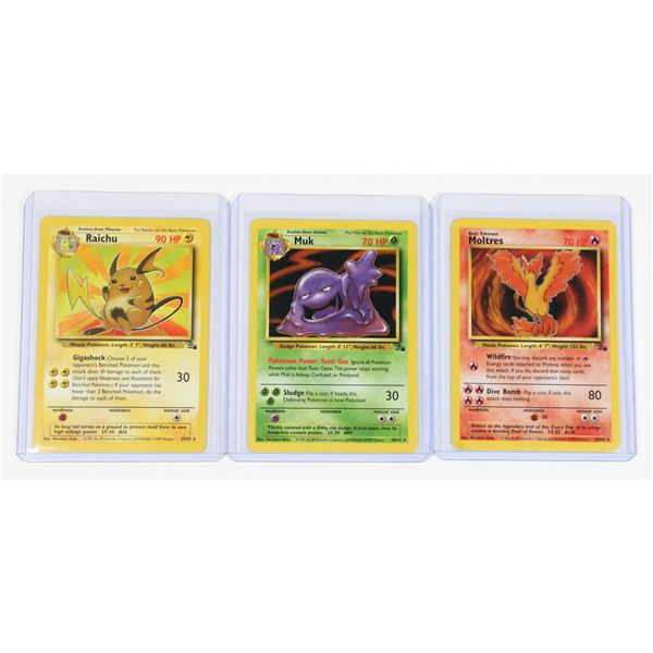#121 Pokémon Fossil 1999 Moltres Muk Raichu