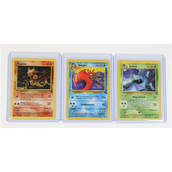 #124 Pokémon Fossil 1999 Golbat Kingler Magmar